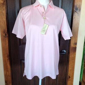 NWT Peter Millar Youth Girls Size L (16-18) Pink Golf Tennis Performance Polo